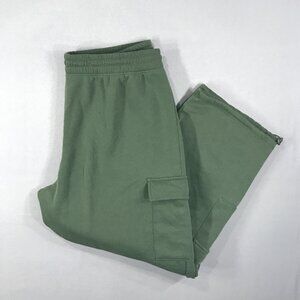 No Boundaries Joggers Women's XL 16-18 Green Pull On Cargo Fleece Pants Pockets
